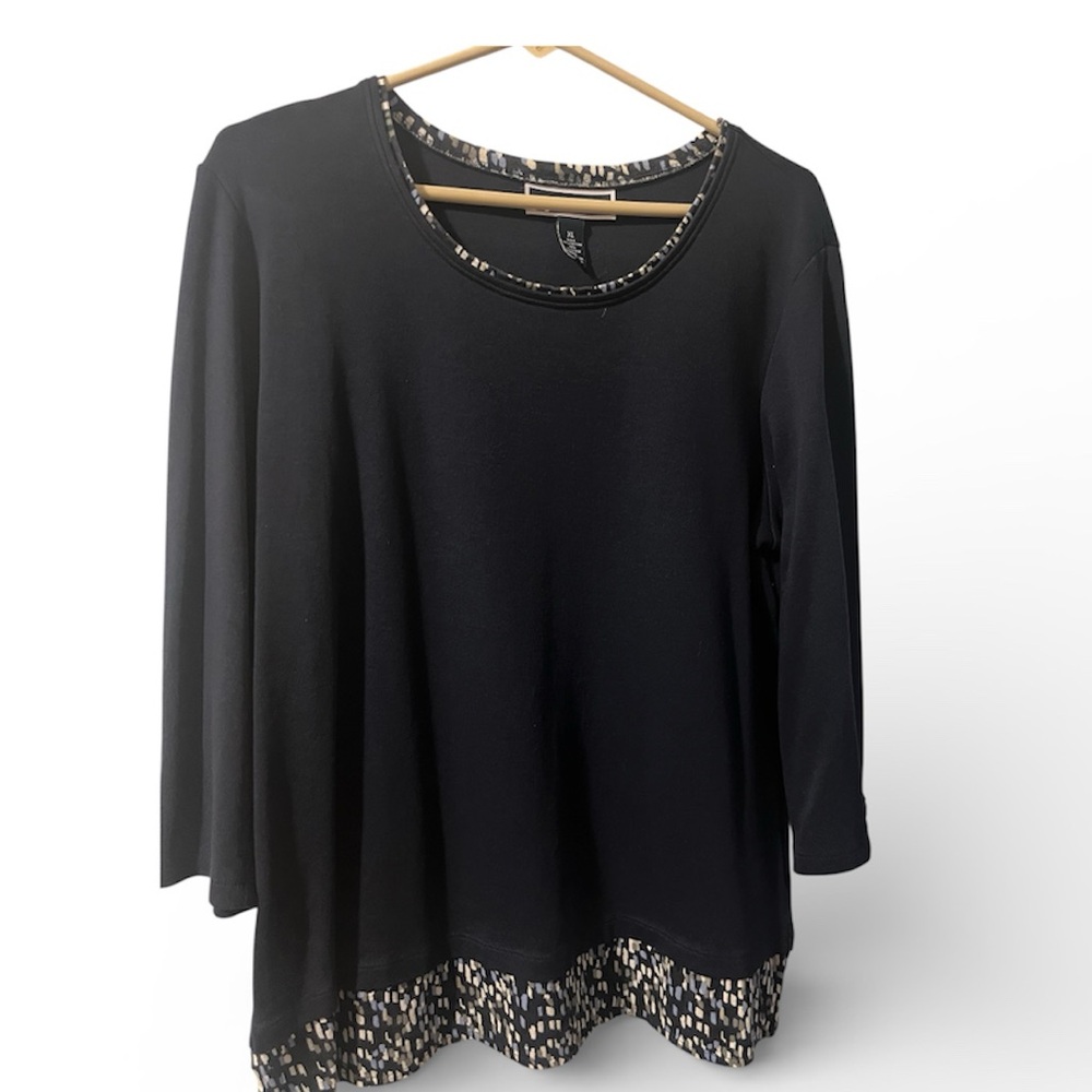 Karen Scott Dark Blue Long Sleeve Top